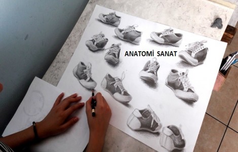 Güzel Sanatlar Yetenek Sınavlarına Hazırlık karakalem obje  Çalışmaları Anatomi Sanat